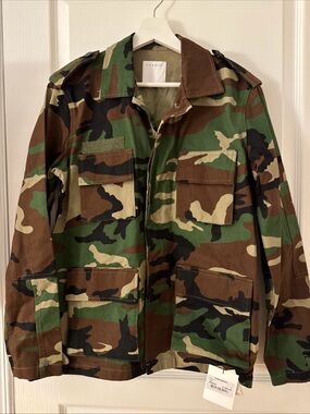 Sandro Green Camouflage Military-Style Jacket